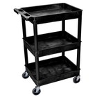 Zoro Select Stc111-b Utility Cart With Deep Lipped Plastic Shelves  300 Lb