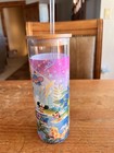 Disney Cruise Line Ship Joey Chou Glass Tumbler Sorcerer Mickey Rapunzel New