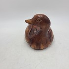 Vintage Wooden Duck Hand Carved Figurine Smooth    burnt    Brown