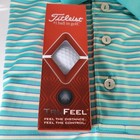 Peter Millar Mens Xl Polo Shirt Titleist Golf Balls Green Stripes Summer Comfort