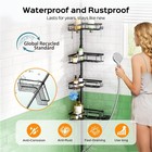 Shower Caddy Tension Pole  4-tier Corner Rustproof Bathroom Organizer With Soap