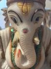 Ganesh Hand Painted Elephant God Statue Marble India Hindu Luck Wealth 8 5x5 5   