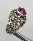 Ring     40 Vintage Soviet Red Ruby  Silver  875     Ussr Ring 7 25 Size 5 55 Gr