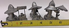 3 Vintage Michael Ricker Pewter Figures - Boy  Raincoat  Big Hat  Cat  1970 s