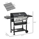 Outsunny 4 Burner Propane Gas Grill With Side Burner Outdoor Barbeque