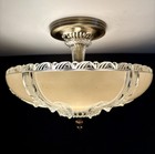 Antique 1920 s-30 s Art Deco Victorian Custard Glass Chandelier Light Fixture