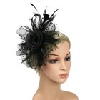 Women Fascinator Hat Cocktail Tea Party Hat Headband Flower Feather Hair Clip