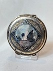 Vtg Sterling Silver Compact Camels On The Nile Middle Eastern Double Vanity