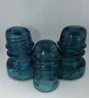 2 Hemingray 40 Cd152 040   1 Hemingray 09 Cd106 100   Glass Insulator Blue Aqua