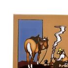 Masterworks Western Cowboy Campfire Ceramic Art Tile Trivet Southwest Desert 6x6