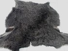 Sheepskin Shearling Leather Hide Dark Brown Dense Curly W matte Grainy Back