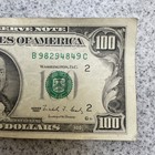 Series 1990  100 Dollar Bill Federal Reserve Note Circulated Slight Miscut