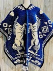 Mexican Poncho Wild Horses One Size Fits All Sarape Ponchos De Caballos Salvajes
