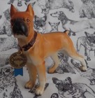 Boxer Dog Vintage Figurine Ceramic Standing Red Fawn Champion Tag Napco Japan