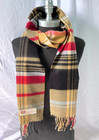 Men Women s 100  Cashmere Scarf Plaid Camel black red cream Soft Warm Wool  s08