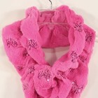 Toby   Me Girls Pink Faux Fur Scarf Hearts Sequins Valentines Day Size 4-14 Euc
