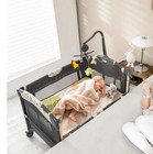 Portable Foldable Baby Play Yard Playpen W  Changing Table   Carry Bag Gray