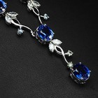 925 Sterling Silver White Gold Neckaces Classically Royal Blue Sapphire 28 40ct