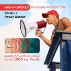 Pyle Bluetooth 50w Megaphone Speaker W  Aux Usb Sd Input   Siren Pmp52bt