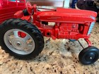 Vintage Hubley Red Cast Iron Tractor With Wagon Toy