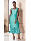 Sz 16w Plus Ashro Aqua Blue Formal Wedding Church Party Dot Sequin Jacket Dress