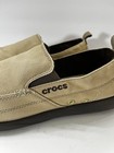Crocs Walu Slip On Loafers Mens Size 13 Tan Canvas 11270 Boat Shoes Khaki
