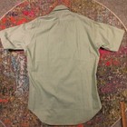 Vintage Sears The Comfort Shirt Mens 15 5 Green Perma-prest 70s Dagger Collar