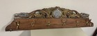 Hand Carved Wood French Victorian Oak Coat Hat Kitchen Antique Ornate Rack 46x12