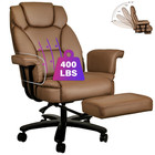Ergonomic Executive Office Chair Leather Computer Desk Chair Footrest Big People