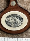 Alaska Mt  Mckinley Old Vintage Stone   Leather Keychain Fob Souvenir Keyring