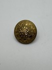 1800s Antique Brass Button Floral Geometric Design Signed Quality Domed Shape