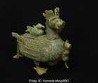 15 2  Old Chinese Ancient Xi Zhou Bronze Ware Dynasty Beast Bird Pot Vase Zun