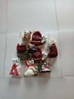 Lot Of 9 Vintage Fancy Feast Christmas Ornaments-white Cats