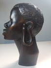 Vtg Solid Wood Hand Carved African Art Head 8 5  Tall