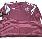 New  Adidas Clima lite-mls Colorado Rapids-mens Burgundy  Team Soccer Jersey- l 