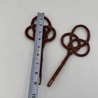 Vtg 2 Rattan Carpet Beater Woven Wicker Rug Beaters Boho Wall Decor Small 9   