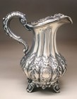 Museum Qlty Dublin Ireland Sterling Silver Repouss   Pitcher 1843 No Mono 13 3 Oz