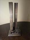 Vintage Old Bronze Metal World Trade Center Complex Souvenir Building Replica