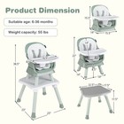 8-in-1 Baby High Chair W  Double-layer Cushions Multifunctional Toddler Green