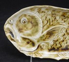 Vintage Japanese Figural Fish Pottery Tray Signed Very Scary