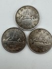 Coin Set 3 Canada Dollar 1945 1947 1948  King George Vi Canoe Design 