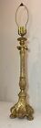 Large Antique Hand Carved Ornate Gilt Wood Italian Electric Table Lamp Light  