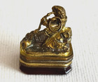 Antique Rare Victorian Snake Motif Carnelian Mixed Metal Fob Seal charm Pendant