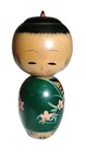 Kokeshi Doll Family Of 6 Hand Painted Japanese Bobble Head Dolls