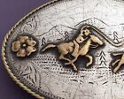Vintage Rare Ricardo Sterling Silver Calf Roping Cowboy Rodeo Trophy Belt Buckle