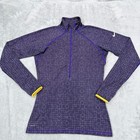 Nike Pro Hyperwarm 1 2 Zip Pullover Womens Medium Geometric Purple Dri Fit Run