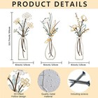 3 Pieces Metal Flowers Wall Arts - Rustic Farmhouse Decor Beige Minimalist Flowe