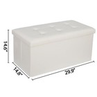 30  White Storage Ottoman 80l Storage Bench Footrest W  Foam Padded Seat 350lbs
