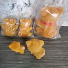 Tiny Flocked Brown Bears  Vintage Lot Of 5 - Japan  China 2 -4 5  Mixed Variety 