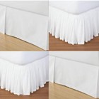 3 Side White Solid Open Corner Tailored N Ruffle Bed Skirt 625tc Egyptian Cotton